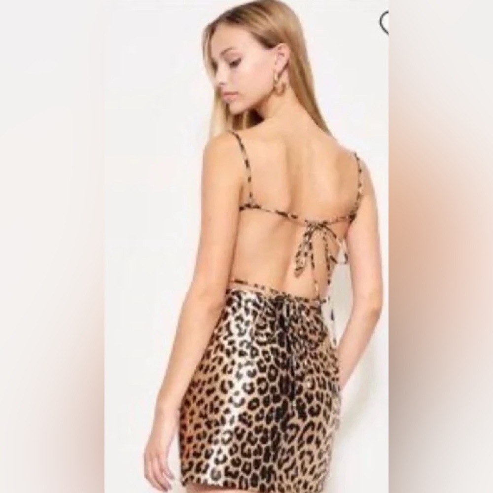 Etophe Studios Cheetah Print Backless Mini Dress … - image 2